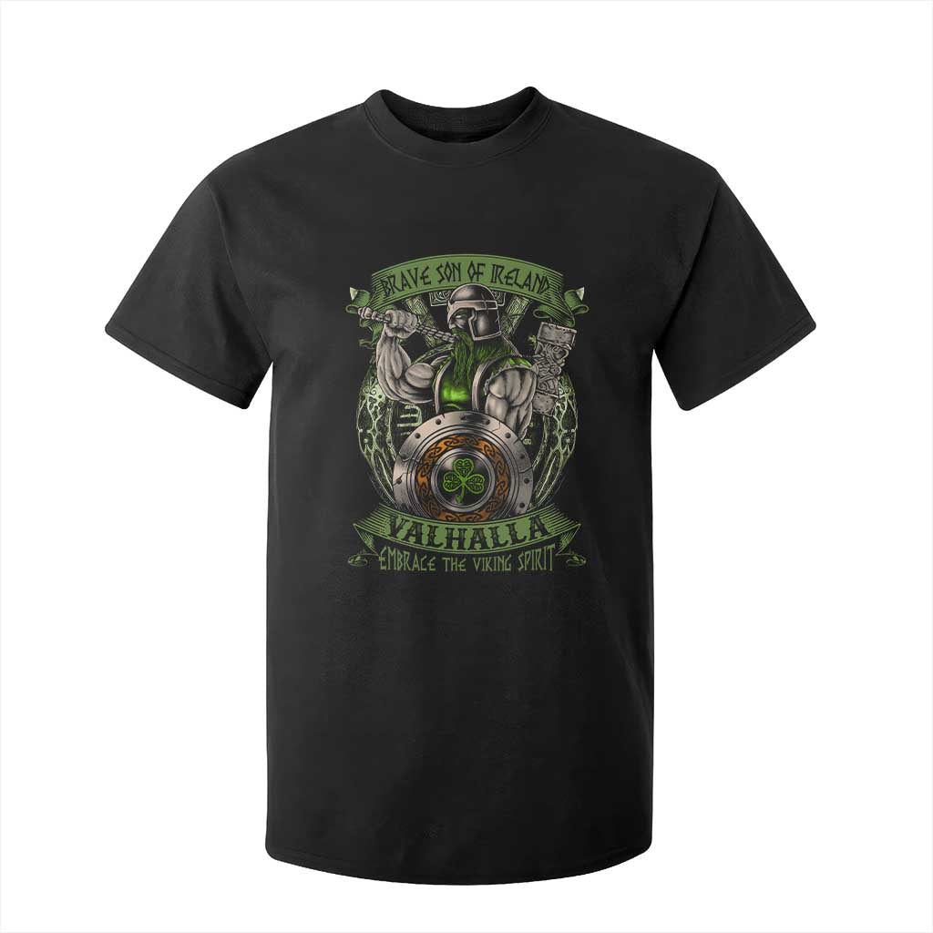 Irish Viking T Shirt For Kid Brave Son Of Ireland Valhalla Embrace The Viking Spirit TS11 Black Print Your Wear