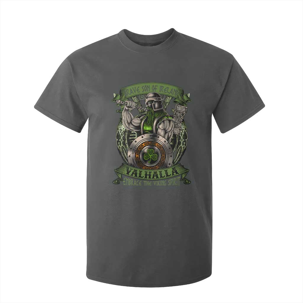 Irish Viking T Shirt For Kid Brave Son Of Ireland Valhalla Embrace The Viking Spirit TS11 Dark Heather Print Your Wear