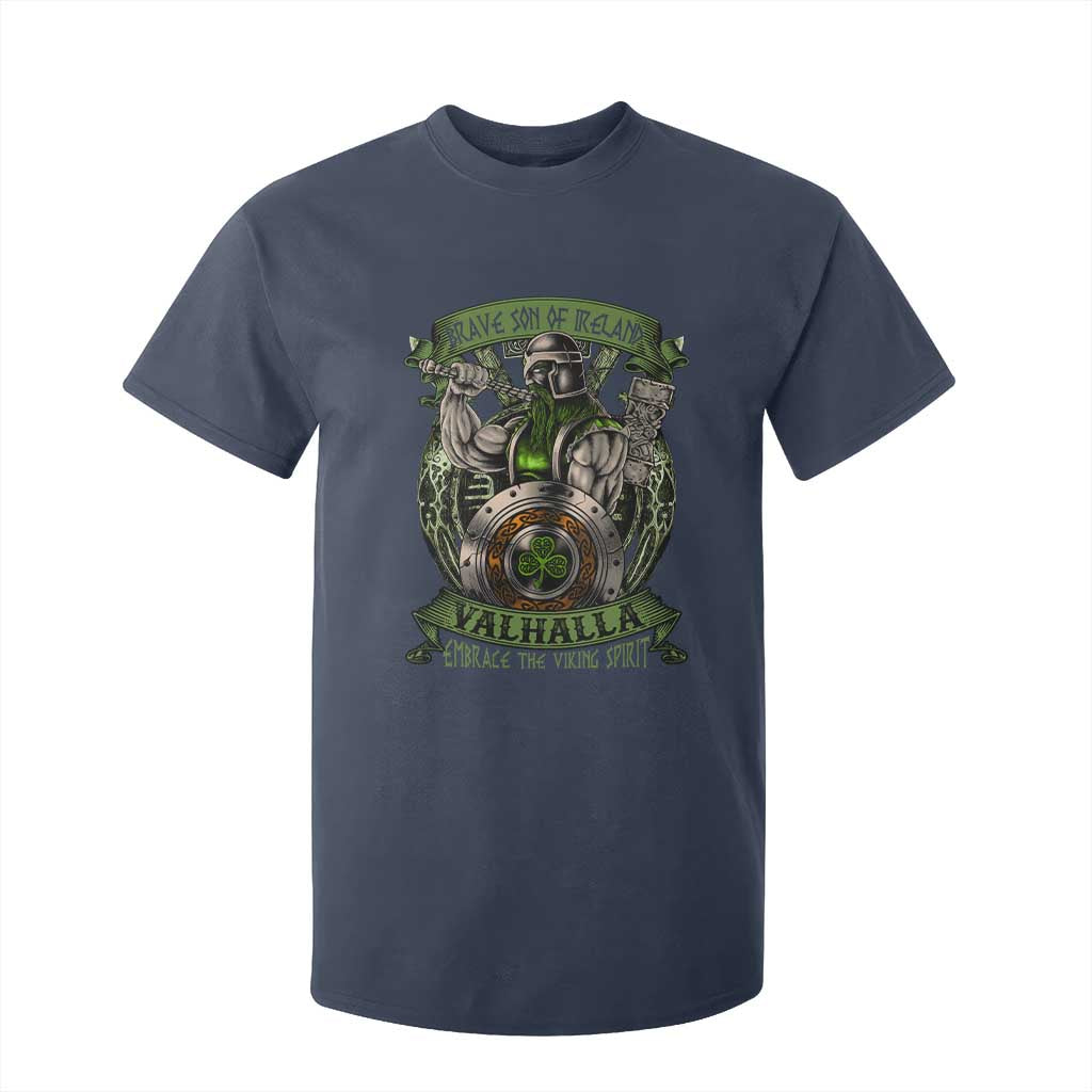 Irish Viking T Shirt For Kid Brave Son Of Ireland Valhalla Embrace The Viking Spirit TS11 Navy Print Your Wear