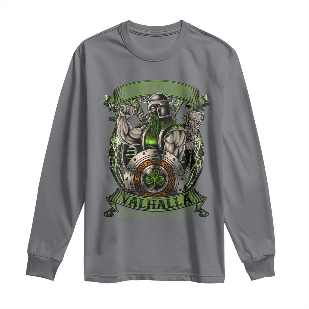 Irish Viking Long Sleeve Shirt Brave Son Of Ireland Valhalla Embrace The Viking Spirit TS11 Charcoal Print Your Wear