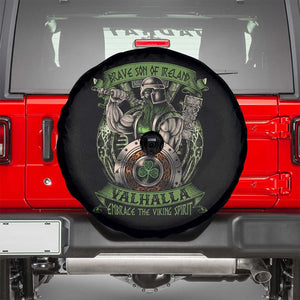 Irish Viking Spare Tire Cover Brave Son Of Ireland Valhalla Embrace The Viking Spirit TS11 Black Print Your Wear