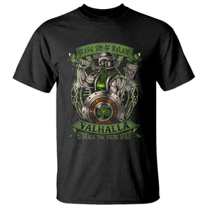 Irish Viking T Shirt Brave Son Of Ireland Valhalla Embrace The Viking Spirit TS11 Black Print Your Wear
