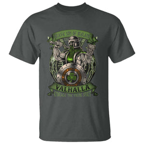 Irish Viking T Shirt Brave Son Of Ireland Valhalla Embrace The Viking Spirit TS11 Dark Heather Print Your Wear