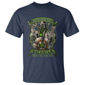 Irish Viking T Shirt Brave Son Of Ireland Valhalla Embrace The Viking Spirit TS11 Navy Print Your Wear