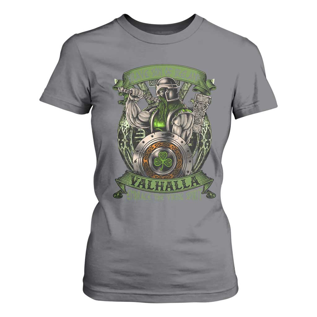 Irish Viking T Shirt For Women Brave Son Of Ireland Valhalla Embrace The Viking Spirit TS11 Charcoal Print Your Wear