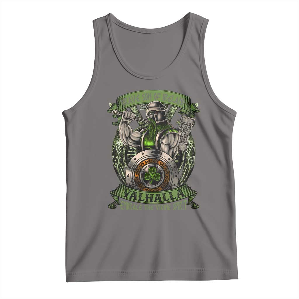Irish Viking Tank Top Brave Son Of Ireland Valhalla Embrace The Viking Spirit TS11 Deep Heather Print Your Wear