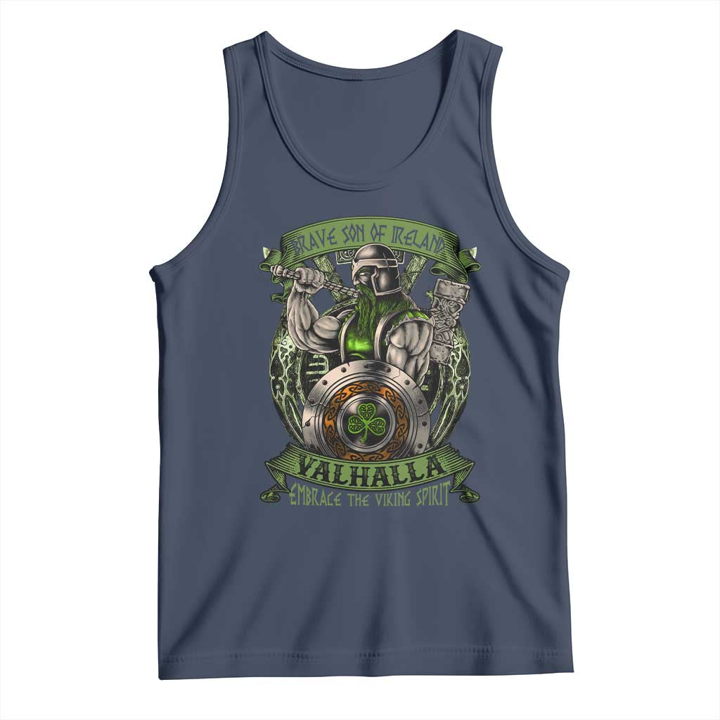 Irish Viking Tank Top Brave Son Of Ireland Valhalla Embrace The Viking Spirit TS11 Navy Print Your Wear