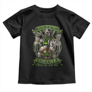 Irish Viking Toddler T Shirt Brave Son Of Ireland Valhalla Embrace The Viking Spirit TS11 Black Print Your Wear