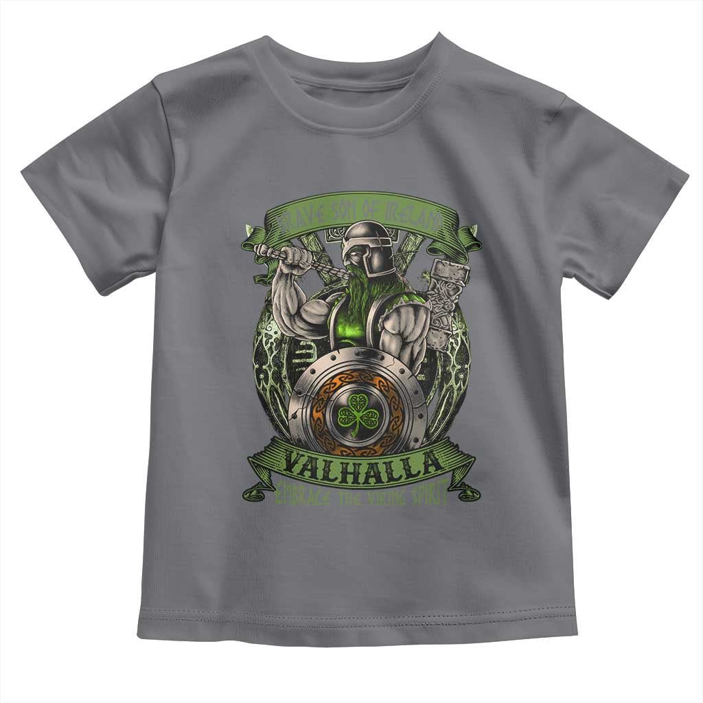 Irish Viking Toddler T Shirt Brave Son Of Ireland Valhalla Embrace The Viking Spirit TS11 Charcoal Print Your Wear