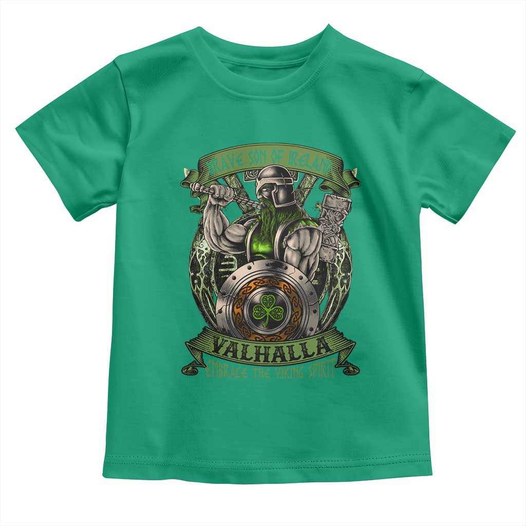 Irish Viking Toddler T Shirt Brave Son Of Ireland Valhalla Embrace The Viking Spirit TS11 Irish Green Print Your Wear