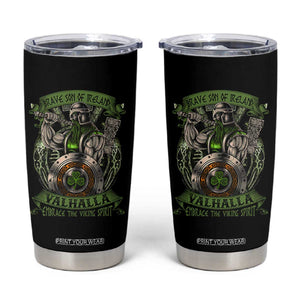 Irish Viking Tumbler Cup Brave Son Of Ireland Valhalla Embrace The Viking Spirit TS11 Black Print Your Wear