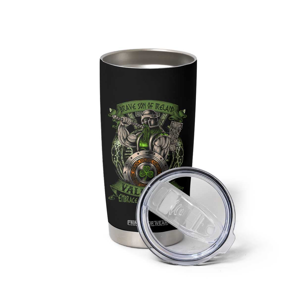 Irish Viking Tumbler Cup Brave Son Of Ireland Valhalla Embrace The Viking Spirit TS11 Print Your Wear