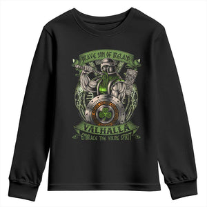 Irish Viking Youth Sweatshirt Brave Son Of Ireland Valhalla Embrace The Viking Spirit TS11 Black Print Your Wear