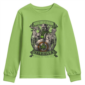 Irish Viking Youth Sweatshirt Brave Son Of Ireland Valhalla Embrace The Viking Spirit TS11 Lime Print Your Wear