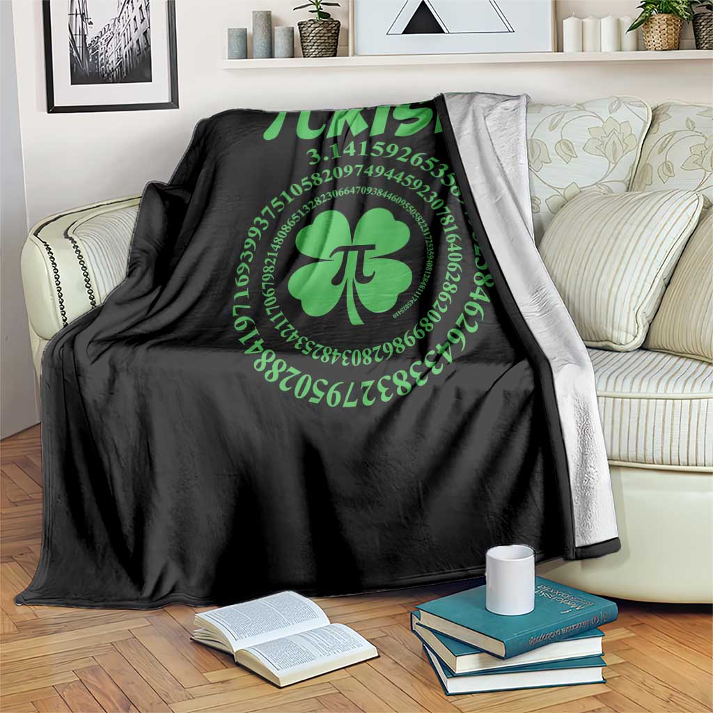 Funny St Patricks Day Pi Symbol Lover Throw Blanket Pirish 3,14 Pi Number Shamrock TS11 Print Your Wear