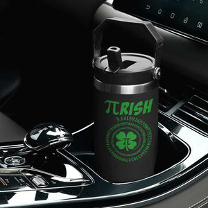 Funny St Patricks Day Pi Symbol Lover Flip Straw Tumbler Pirish 3,14 Pi Number Shamrock TS11 Print Your Wear