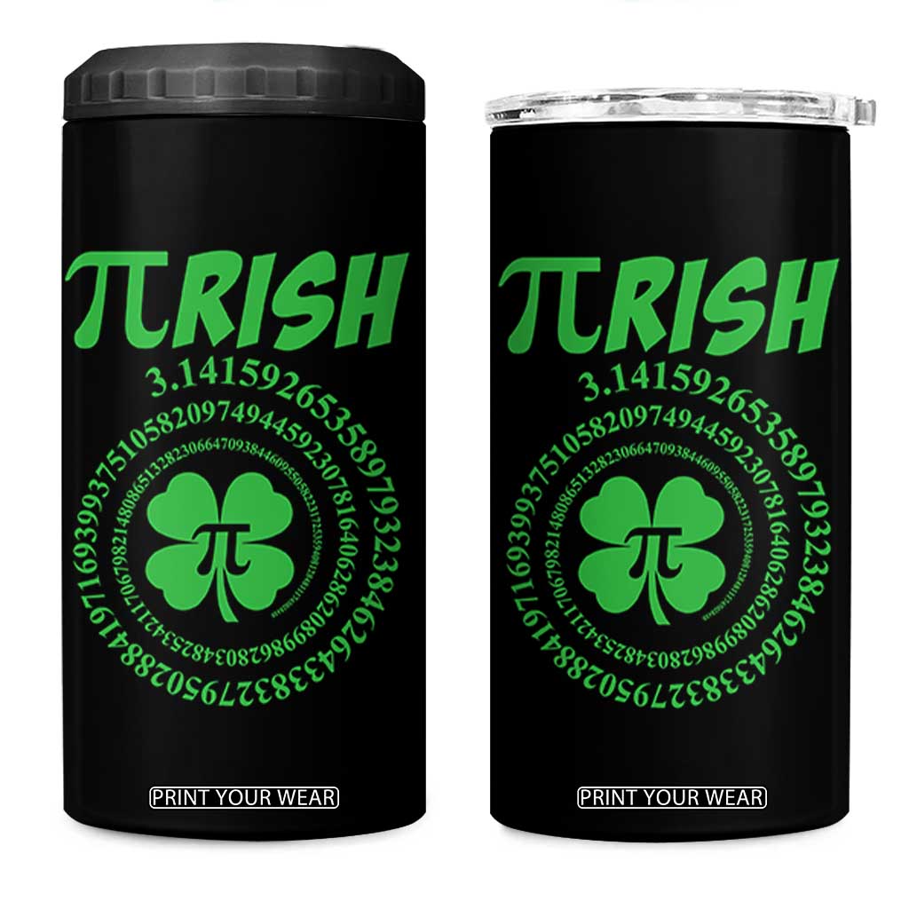 Funny St Patricks Day Pi Symbol Lover 4 in 1 Can Cooler Tumbler Pirish 3,14 Pi Number Shamrock TS11 One Size: 16 oz Black Print Your Wear