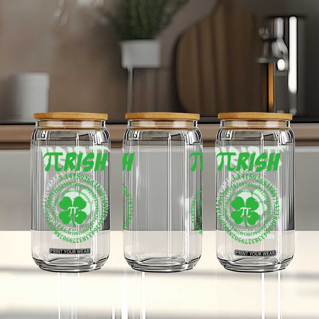Funny St Patricks Day Pi Symbol Lover Glass Can Pirish 3,14 Pi Number Shamrock TS11 Print Your Wear