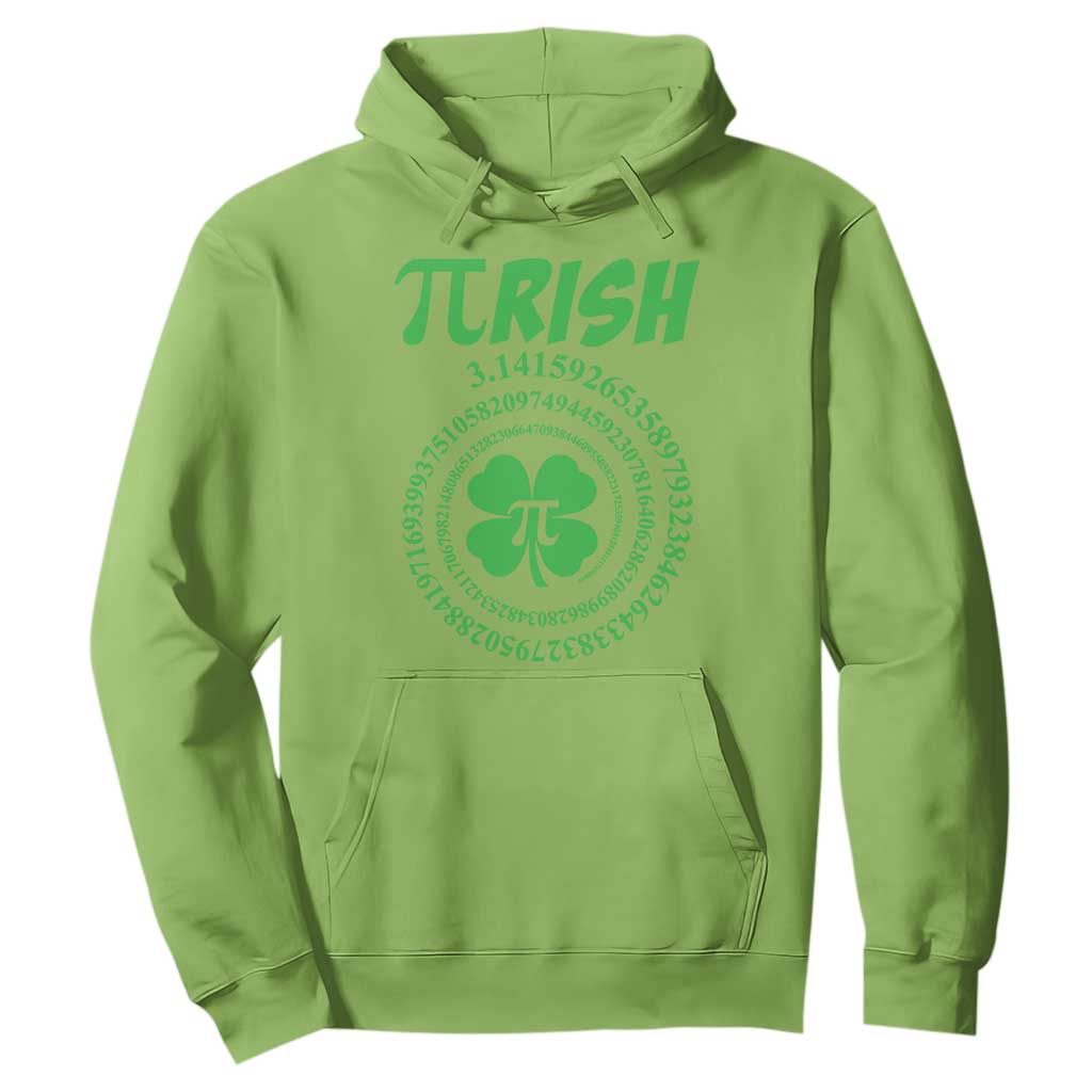 Funny St Patricks Day Pi Symbol Lover Hoodie Pirish 3,14 Pi Number Shamrock TS11 Lime Print Your Wear