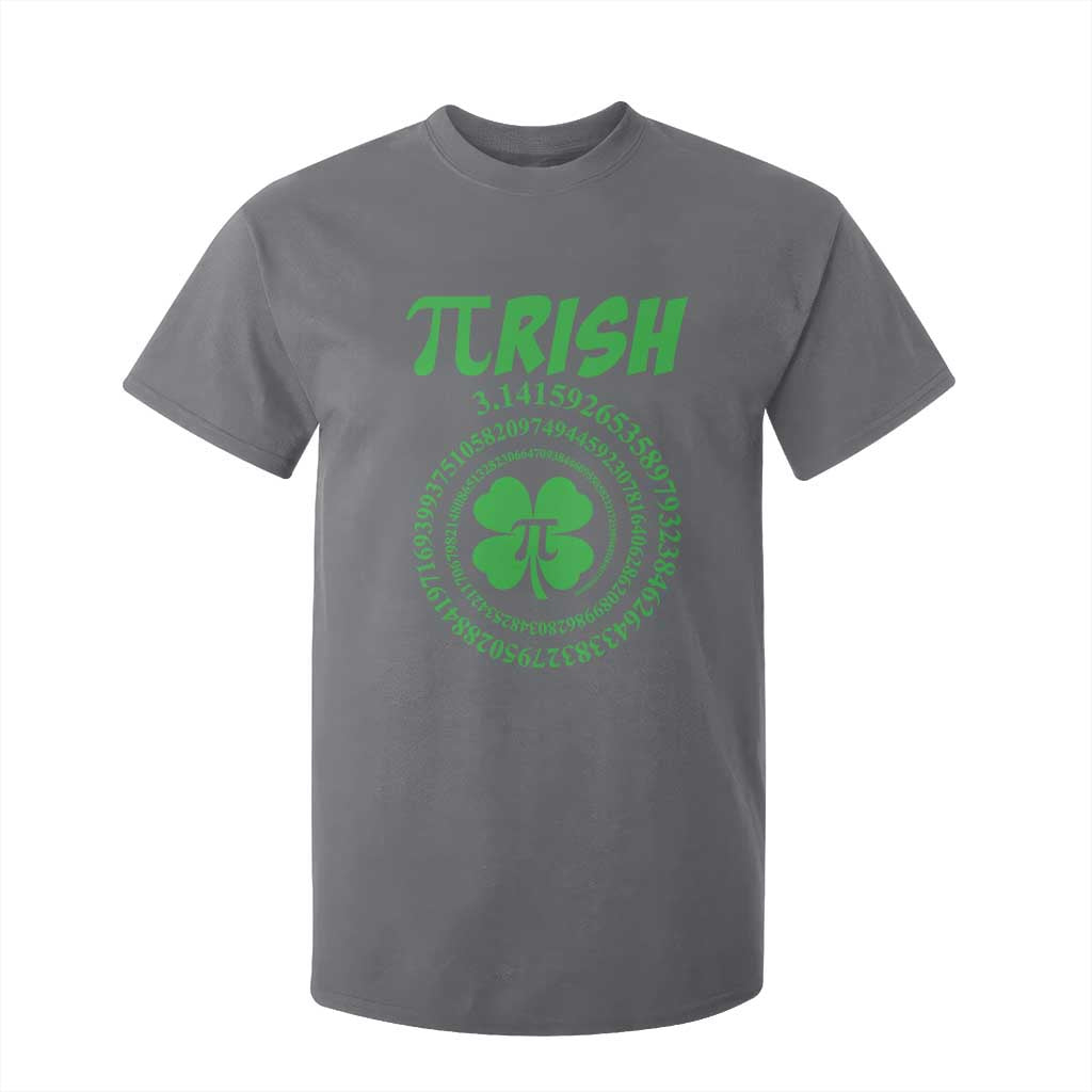 Funny St Patricks Day Pi Symbol Lover T Shirt For Kid Pirish 3,14 Pi Number Shamrock TS11 Charcoal Print Your Wear