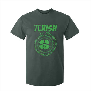 Funny St Patricks Day Pi Symbol Lover T Shirt For Kid Pirish 3,14 Pi Number Shamrock TS11 Dark Forest Green Print Your Wear