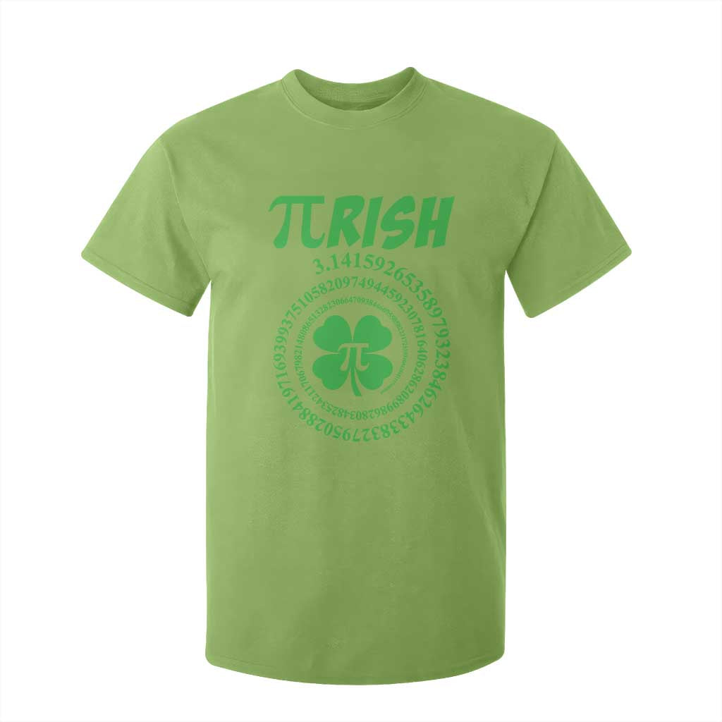 Funny St Patricks Day Pi Symbol Lover T Shirt For Kid Pirish 3,14 Pi Number Shamrock TS11 Lime Print Your Wear
