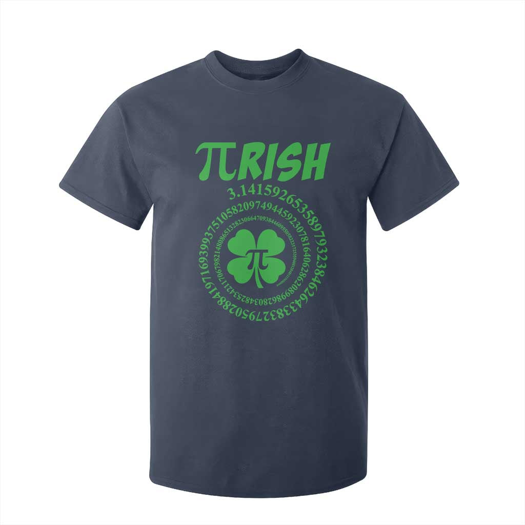 Funny St Patricks Day Pi Symbol Lover T Shirt For Kid Pirish 3,14 Pi Number Shamrock TS11 Navy Print Your Wear