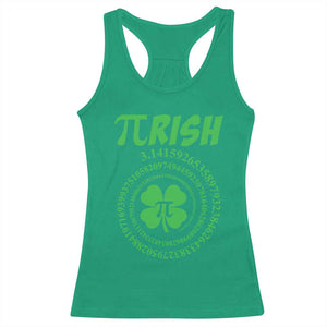 Funny St Patricks Day Pi Symbol Lover Racerback Tank Top Pirish 3,14 Pi Number Shamrock TS11 Irish Green Print Your Wear