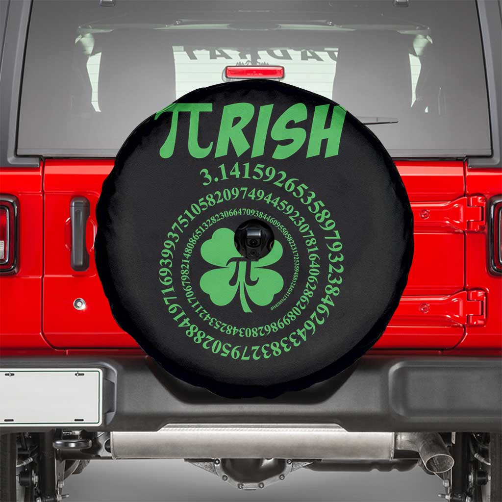 Funny St Patricks Day Pi Symbol Lover Spare Tire Cover Pirish 3,14 Pi Number Shamrock TS11 Black Print Your Wear
