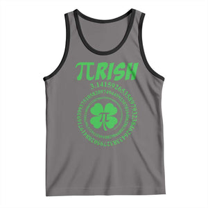 Funny St Patricks Day Pi Symbol Lover Tank Top Pirish 3,14 Pi Number Shamrock TS11 Deep Heather Black Print Your Wear