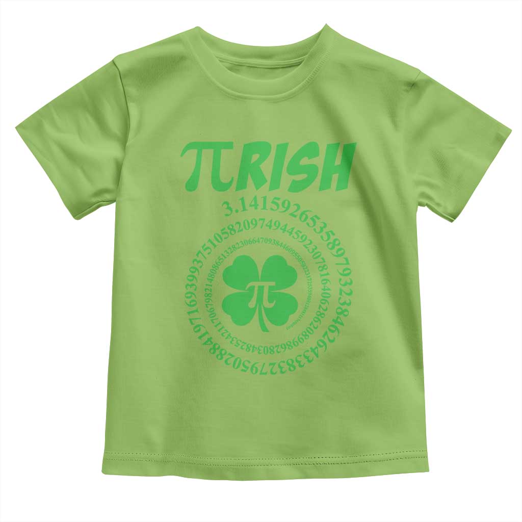 Funny St Patricks Day Pi Symbol Lover Toddler T Shirt Pirish 3,14 Pi Number Shamrock TS11 Lime Print Your Wear
