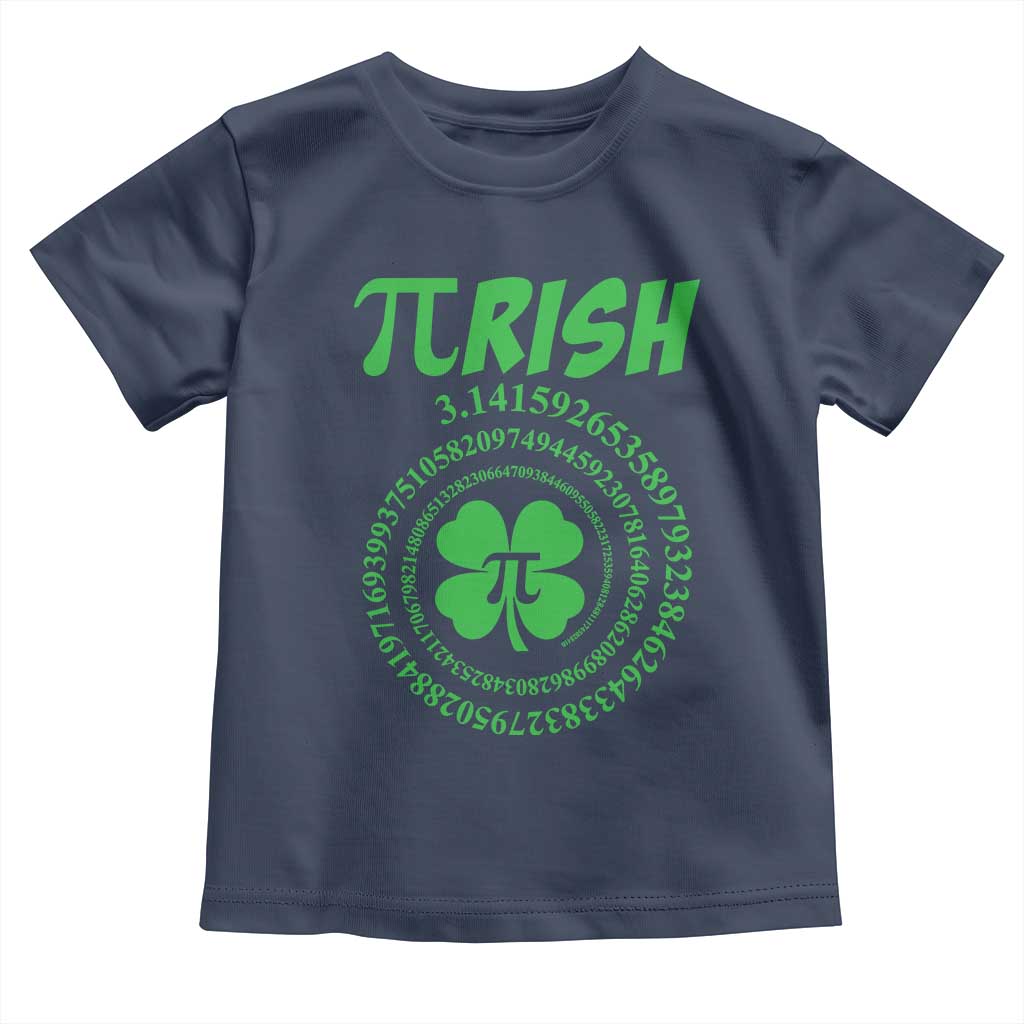 Funny St Patricks Day Pi Symbol Lover Toddler T Shirt Pirish 3,14 Pi Number Shamrock TS11 Navy Print Your Wear