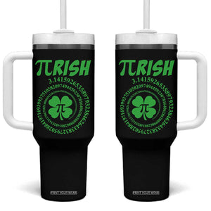 Funny St Patricks Day Pi Symbol Lover Tumbler With Handle Pirish 3,14 Pi Number Shamrock TS11 One Size: 40 oz Black Print Your Wear