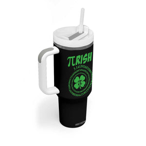 Funny St Patricks Day Pi Symbol Lover Tumbler With Handle Pirish 3,14 Pi Number Shamrock TS11 Print Your Wear