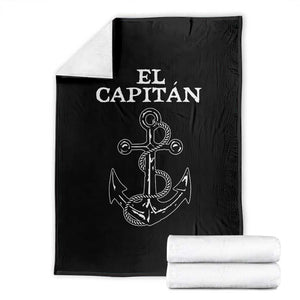 El Capitan Boating Captain Throw Blanket Funny Boat Sailing Vintage Anchor TS11 Black Print Your Wear