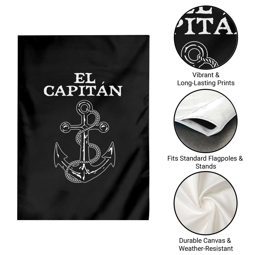 El Capitan Boating Captain Garden Flag Funny Boat Sailing Vintage Anchor TS11 Print Your Wear