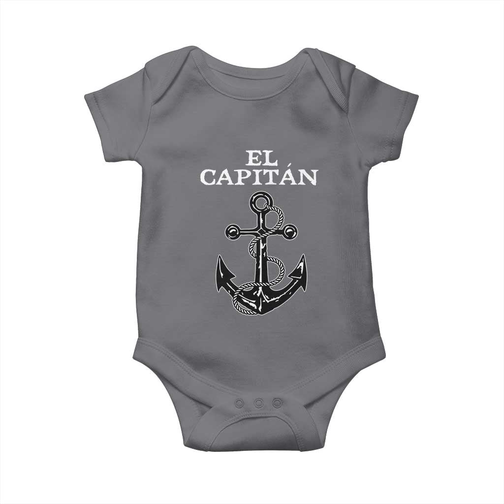 El Capitan Boating Captain Baby Onesie Funny Boat Sailing Vintage Anchor TS11 Charcoal Print Your Wear
