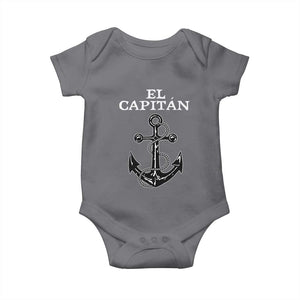 El Capitan Boating Captain Baby Onesie Funny Boat Sailing Vintage Anchor TS11 Charcoal Print Your Wear