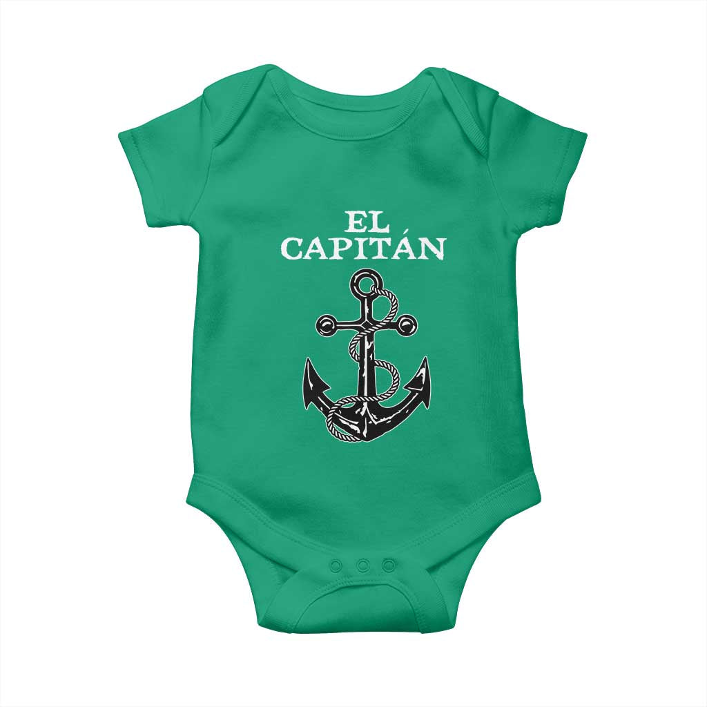 El Capitan Boating Captain Baby Onesie Funny Boat Sailing Vintage Anchor TS11 Irish Green Print Your Wear