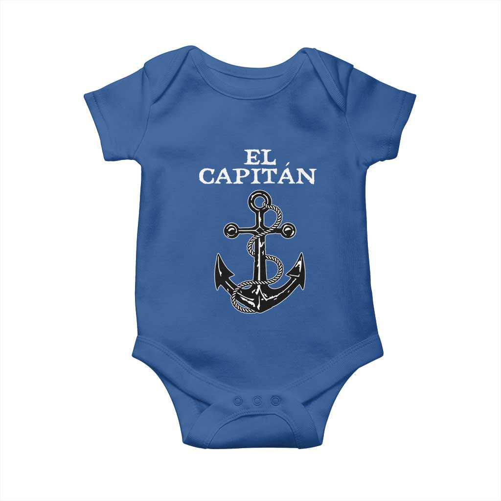 El Capitan Boating Captain Baby Onesie Funny Boat Sailing Vintage Anchor TS11 Royal Blue Print Your Wear
