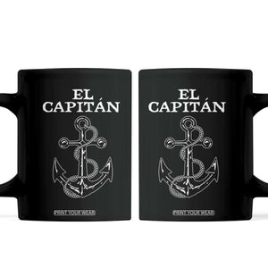 El Capitan Boating Captain Coffee Mug Funny Boat Sailing Vintage Anchor TS11 Black Print Your Wear