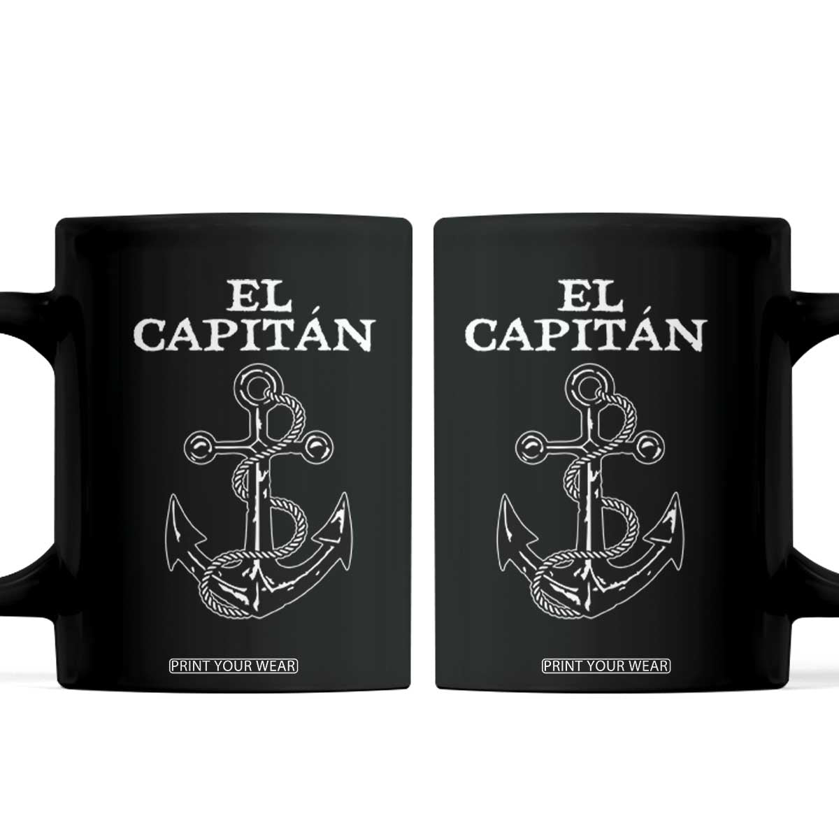 El Capitan Boating Captain Coffee Mug Funny Boat Sailing Vintage Anchor TS11 Black Print Your Wear