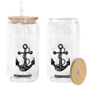 El Capitan Boating Captain Glass Can Funny Boat Sailing Vintage Anchor TS11 Print Your Wear