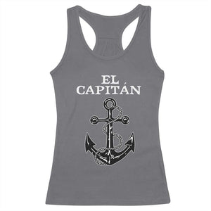 El Capitan Boating Captain Racerback Tank Top Funny Boat Sailing Vintage Anchor TS11 Charcoal Print Your Wear