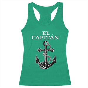 El Capitan Boating Captain Racerback Tank Top Funny Boat Sailing Vintage Anchor TS11 Irish Green Print Your Wear