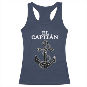 El Capitan Boating Captain Racerback Tank Top Funny Boat Sailing Vintage Anchor TS11 Navy Print Your Wear