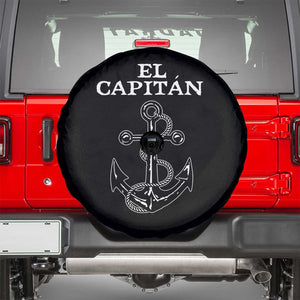 El Capitan Boating Captain Spare Tire Cover Funny Boat Sailing Vintage Anchor TS11 Black Print Your Wear