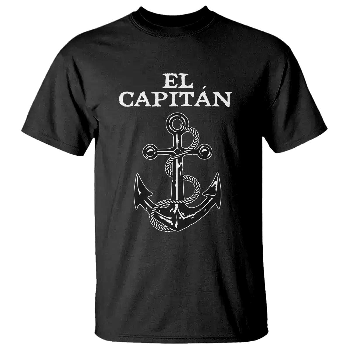 El Capitan Boating Captain T Shirt - Funny Boat Sailing - Vintage Anchor TS11 Black Print Your Wear