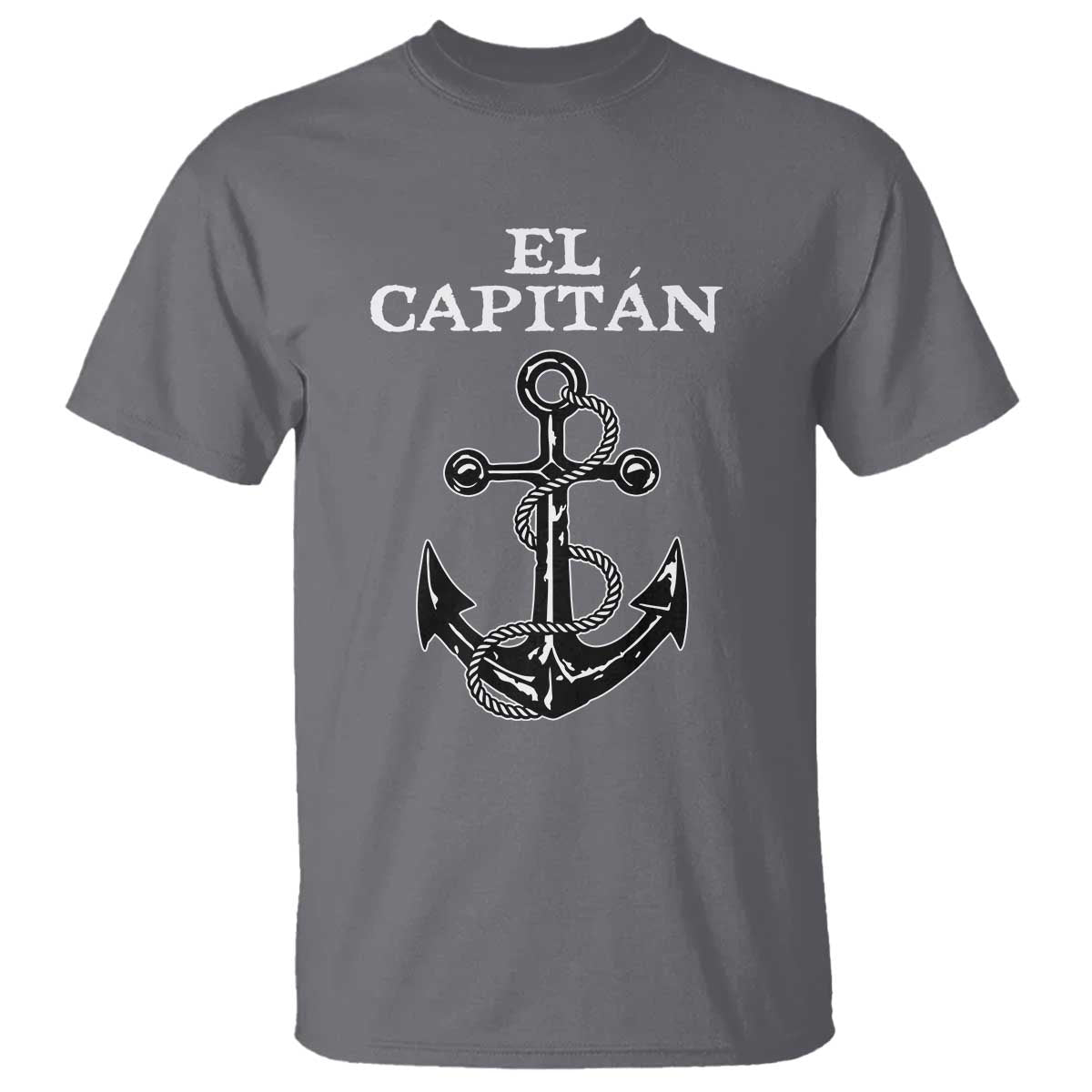 El Capitan Boating Captain T Shirt - Funny Boat Sailing - Vintage Anchor TS11 Charcoal Print Your Wear