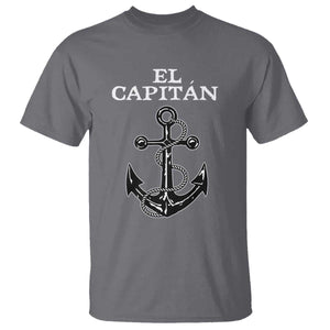 El Capitan Boating Captain T Shirt - Funny Boat Sailing - Vintage Anchor TS11 Charcoal Print Your Wear